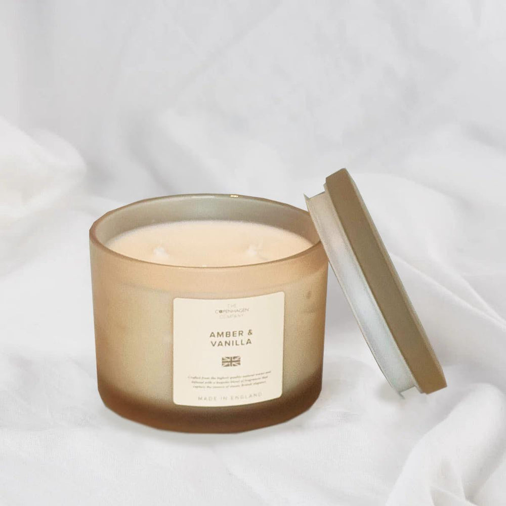Amber & Vanilla 3 Wick Medium Candle